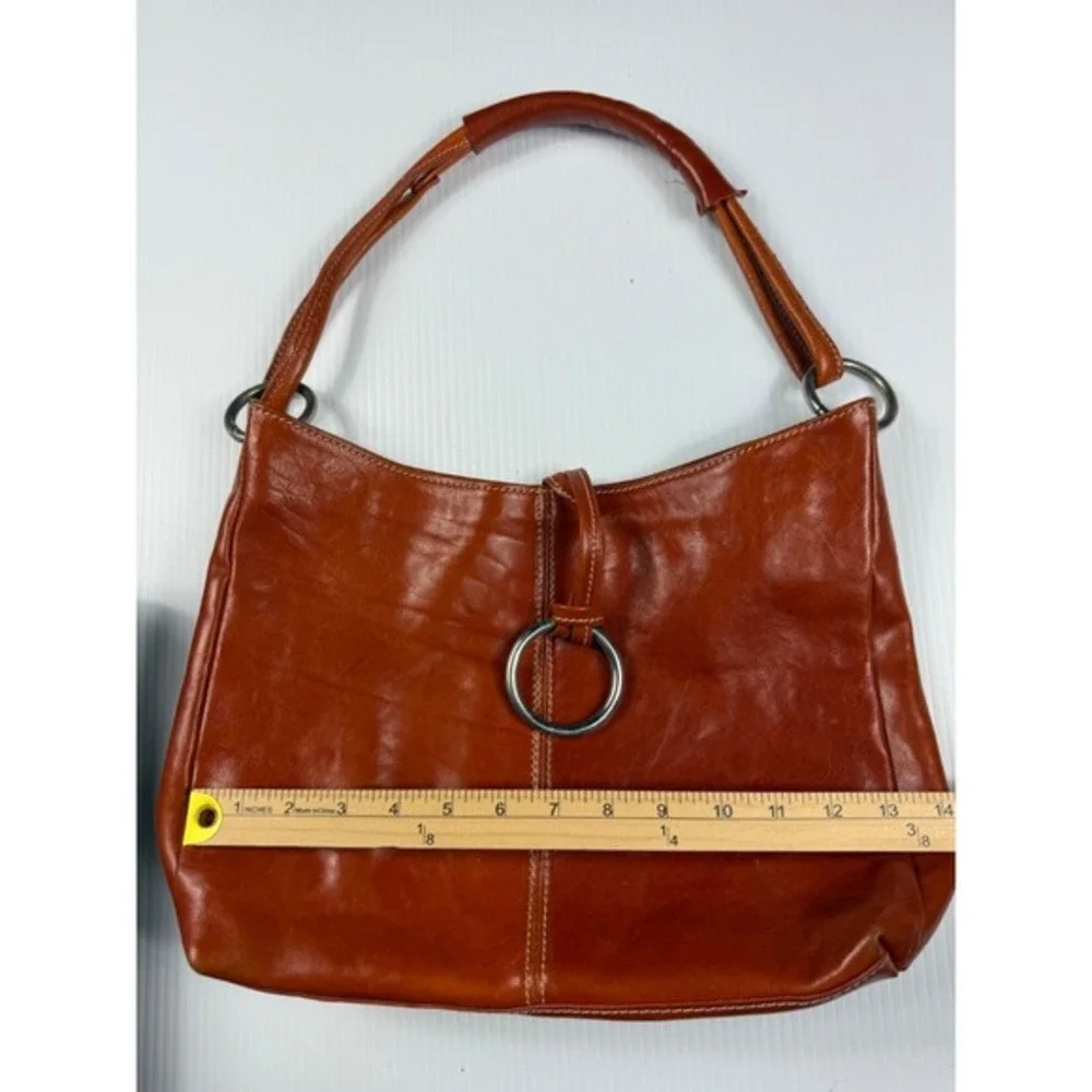 Micro Firenze‎ Leather Hobo Bag Designer Ring Accent Shoulder Bag